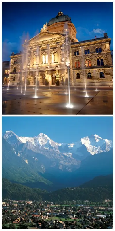 Bern Parliament and View of Interlaken Swiss Switzerland to-europe.com