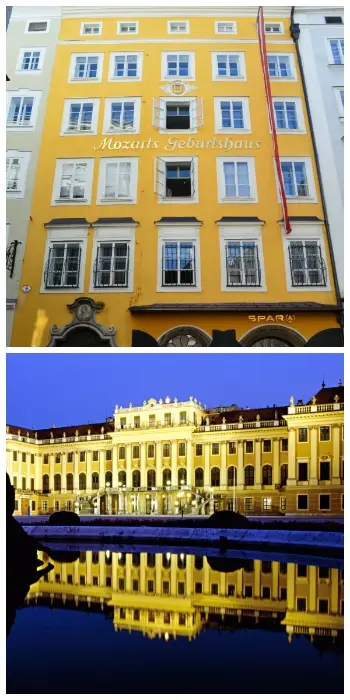 Mozart Birth Place Salzburg and Schoenbrunn Palace Vienna Austria to-europe.com